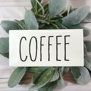Coffee Decorative Tile white Sign 3” x 6”